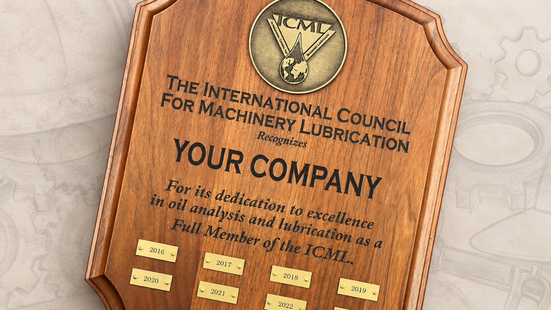 ICML membership plaque recognizing your company